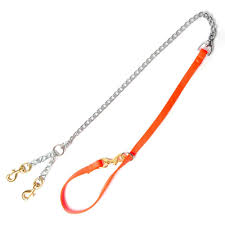 1" Dayglo Reflective Dog Lead with Chain