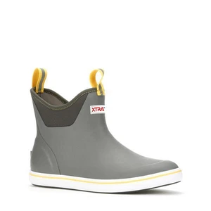 Men's 6 in Gray/Yellow Ankle Deck Boot
